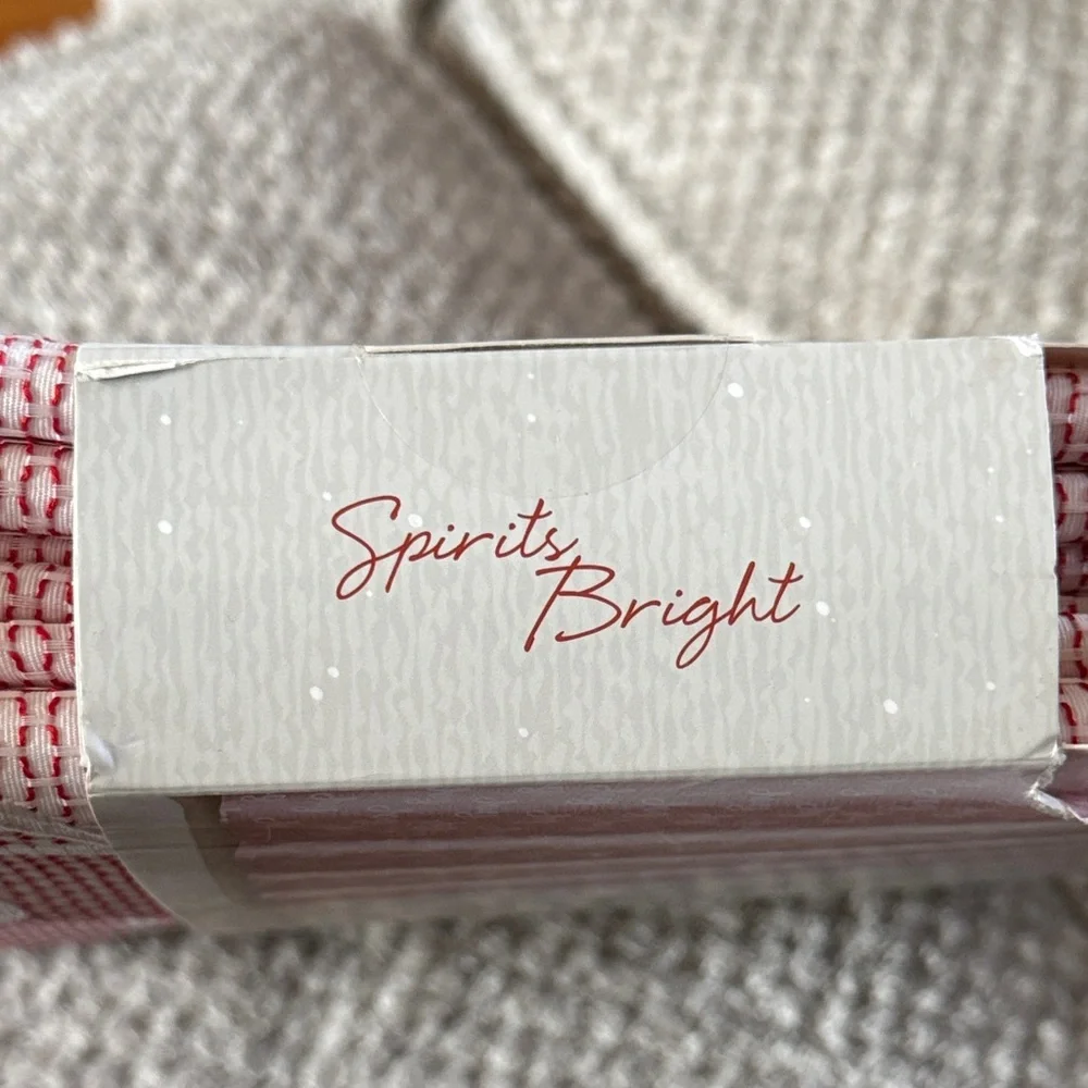 NWT Spirits Bright light Pink Holiday Jacquard Joy Shower Curtain